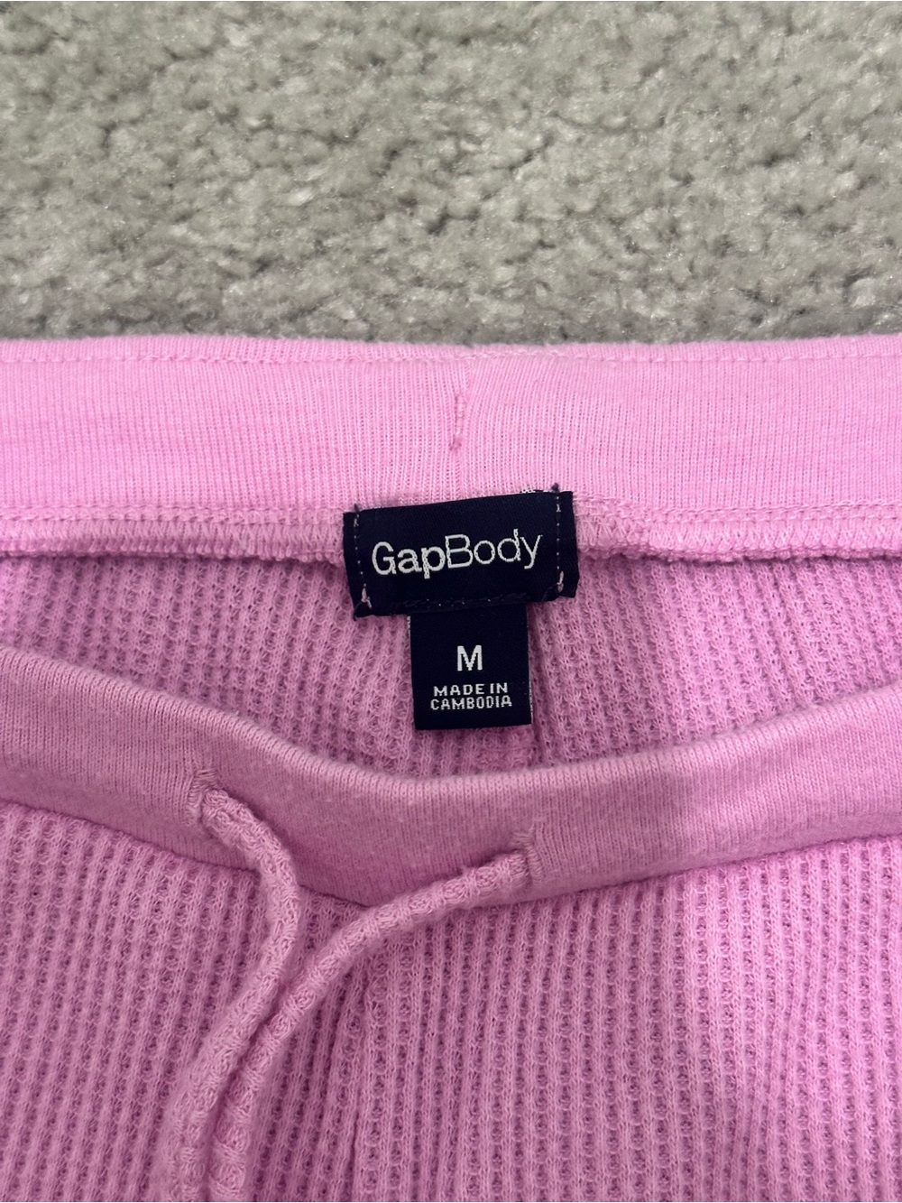 GAP Waffle Wide-Leg PJ Pant In Sugar Pink Size Medium - Picture 6 of 10
